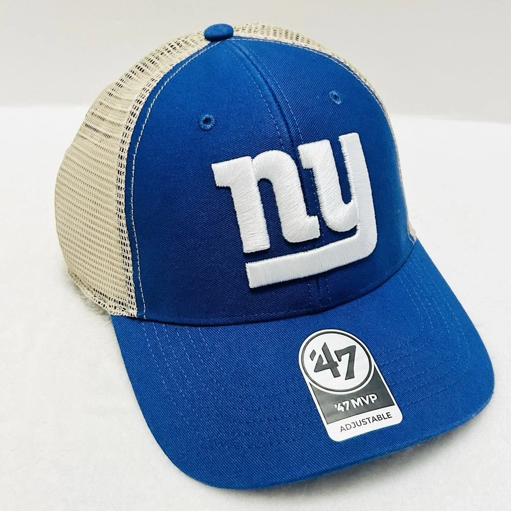 '47‎ Brand New York Giants Trucker MVP Hat Cap Snapback Adjustable Blue NFL